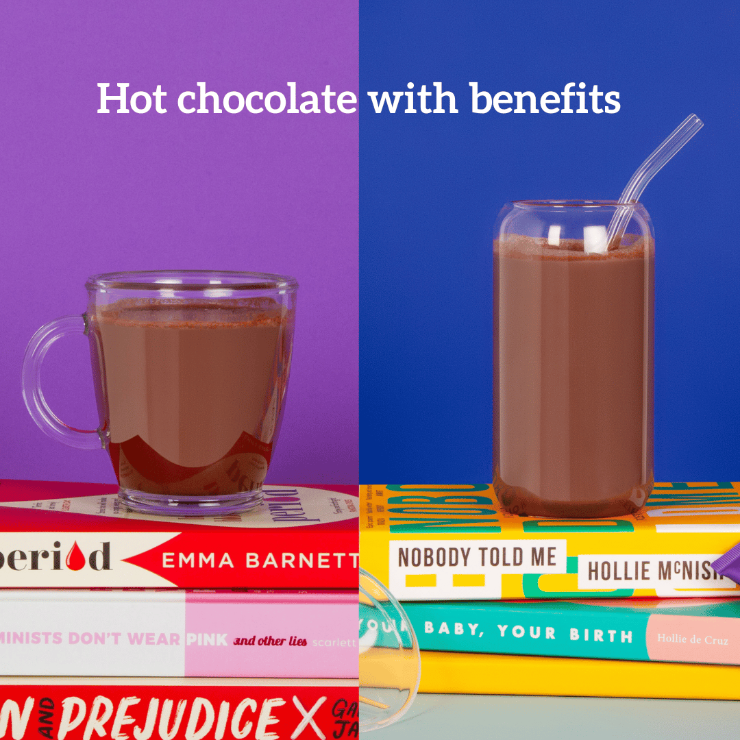 Image of And Breathe ashwagandha hot chocolate and Go With The Flow Lactation support hot chocolate