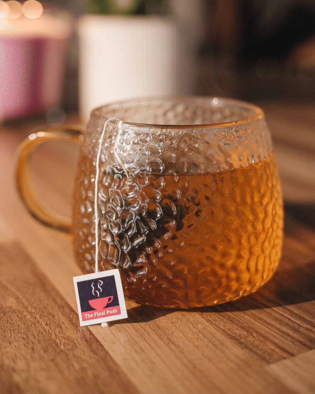 Image of a cup of award winning The Final Push Raspberry Leaf Tea