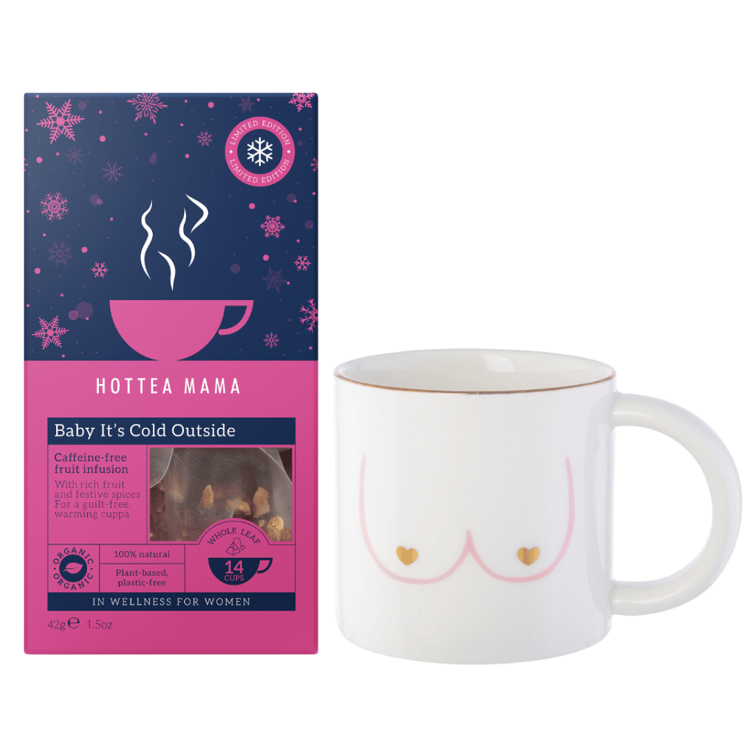 HotTea Mama Baby It's Cold Outside tea, and Sass & Belle gift set. Pregnancy, menopause, caffeine free, friendly